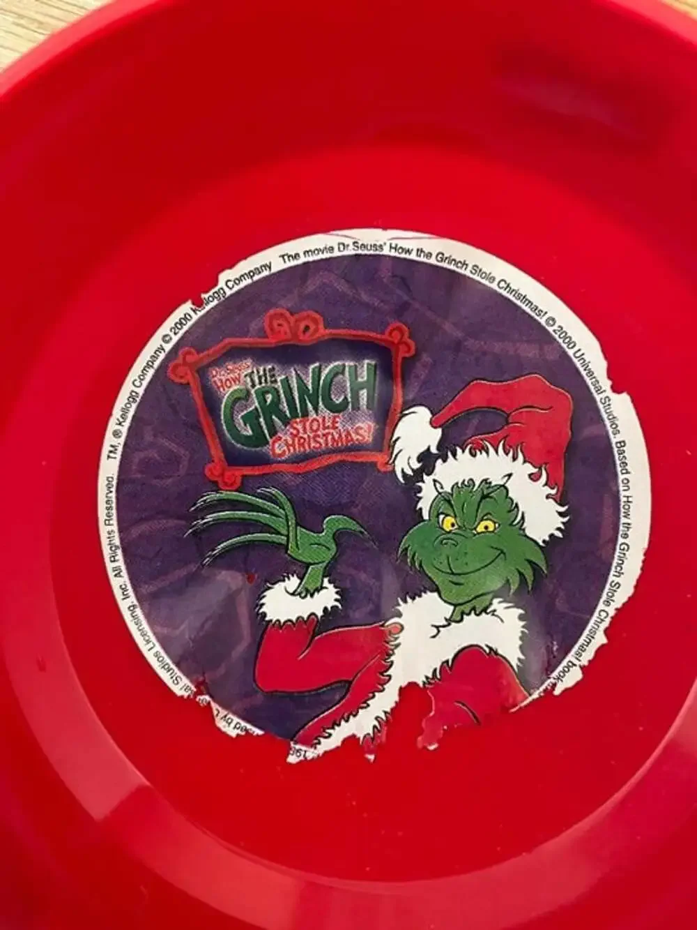 RARE Vintage 2000 Kellogg's Grinch Bowl & Spoon 